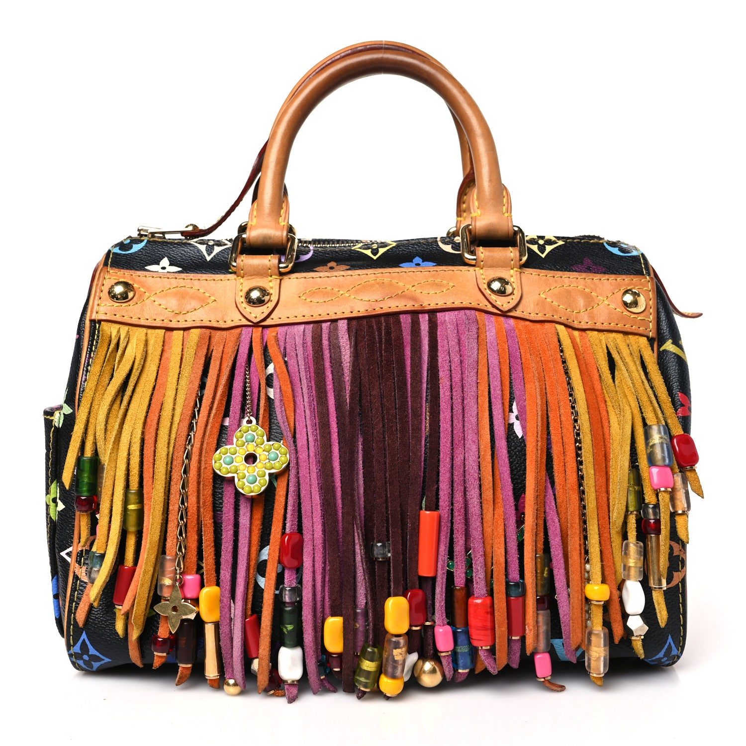Louis Vuitton Monogram Multicolor Fringe Speedy 25 Black 1 of 8