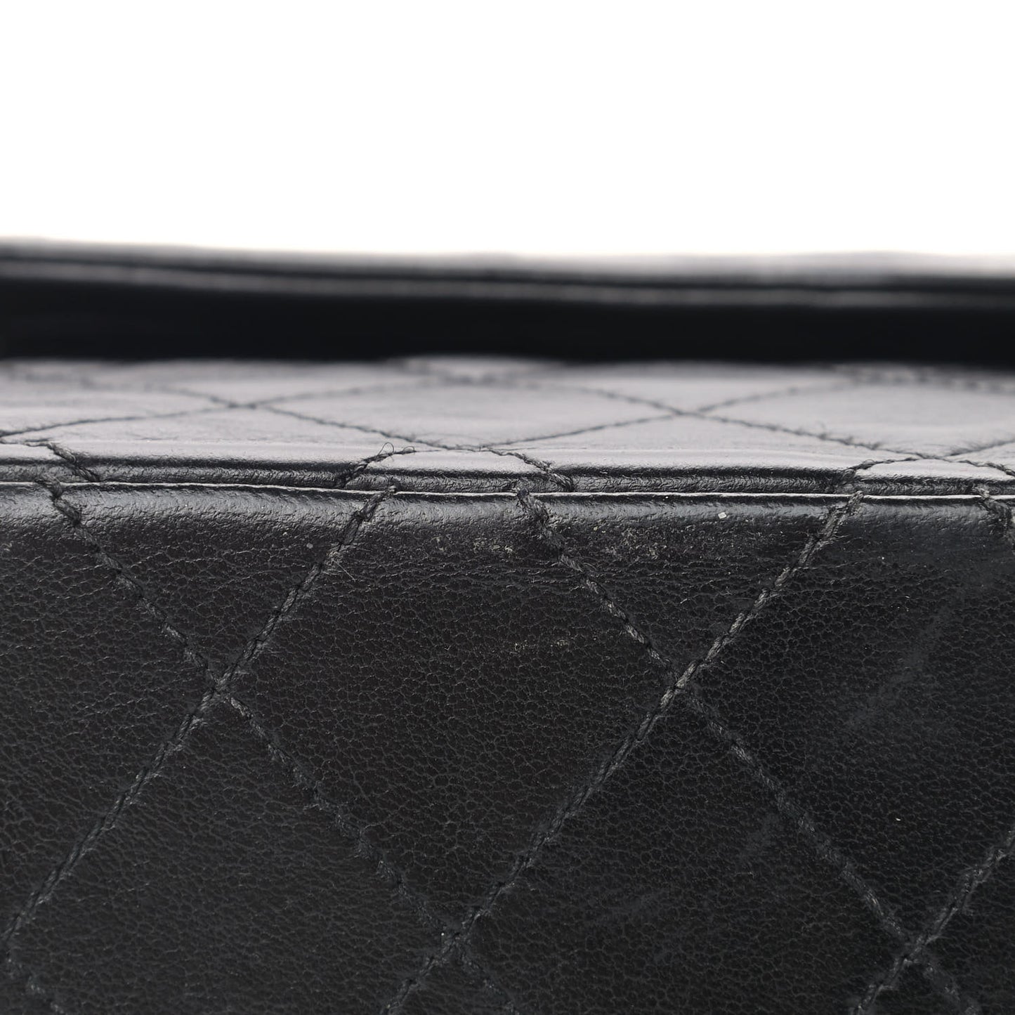 Lambskin Quilted Medium Double Flap Black