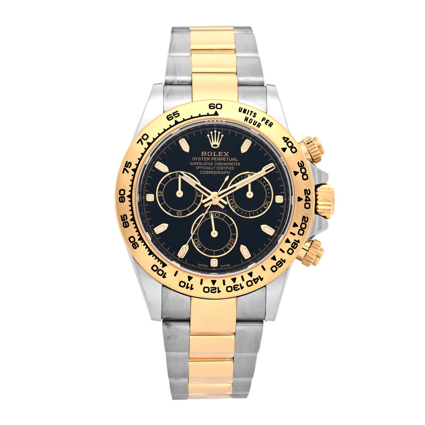 Stainless Steel 18K Yellow Gold 40mm Oyster Perpetual Cosmograph Daytona Watch Black 116503
