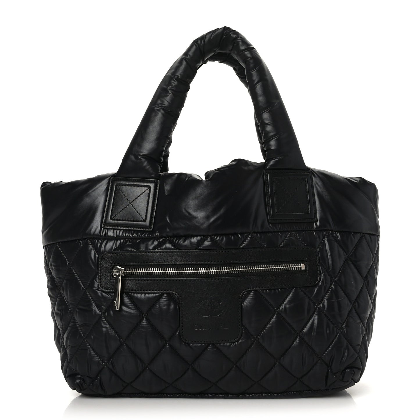 Nylon Quilted Small Coco Cocoon Tote Black