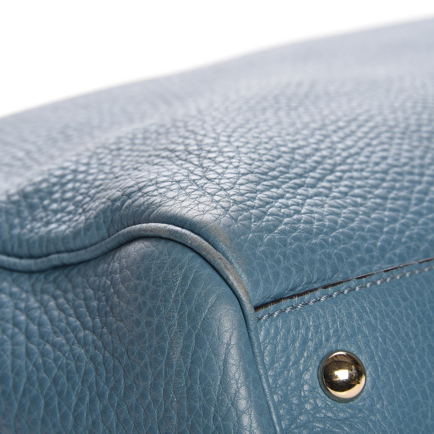 Gucci Pebbled Calfskin Large Bamboo Shopper Tote Light Blue 11 of 12