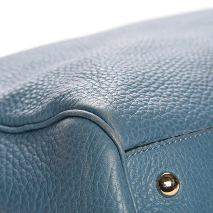 Gucci Pebbled Calfskin Large Bamboo Shopper Tote Light Blue 11 of 12