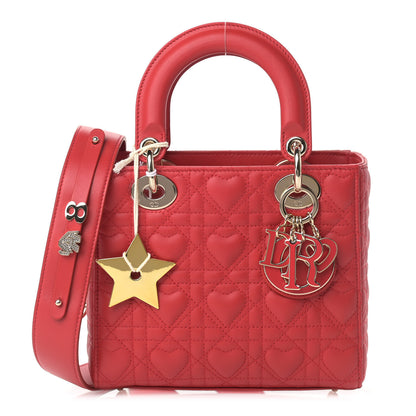 Christian Dior Lambskin Cannage Dioramour Small My ABCDior Lady Dior Spicy Red 1 of 11