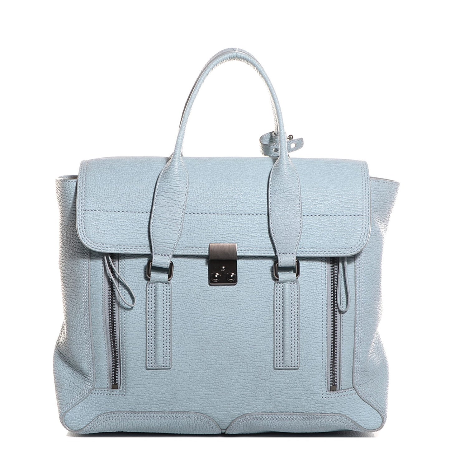 3.1 Leather Large Pashli Satchel Light Blue