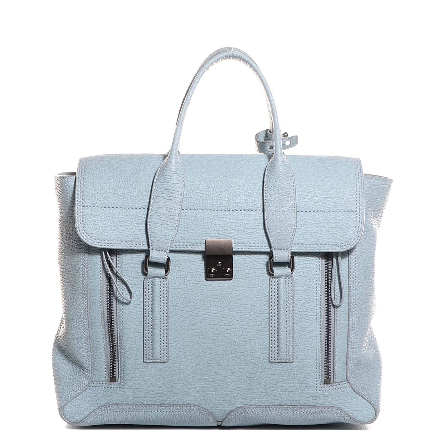 3.1 Phillip Lim 3.1 Leather Large Pashli Satchel Light Blue 1 of 13