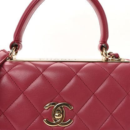 Chanel Lambskin Quilted Small Trendy CC Flap Dual Handle Bag Dark Pink 8 of 10