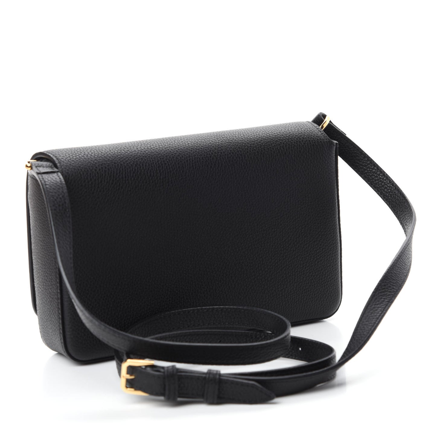 Grainy Calfskin Vintage Check Hampshire Crossbody Black