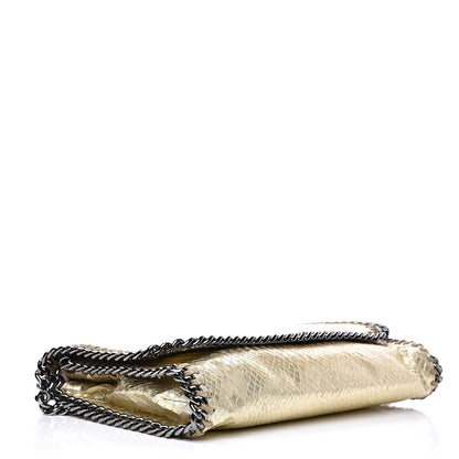 Stella McCartney Metallic Alter Snakeskin Falabella Clutch Gold 4 of 10