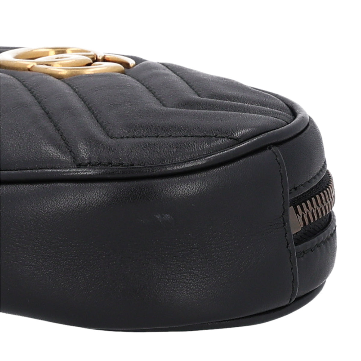Gucci Calfskin Matelasse GG Marmont Belt Bag 75 30 Black 9 of 9