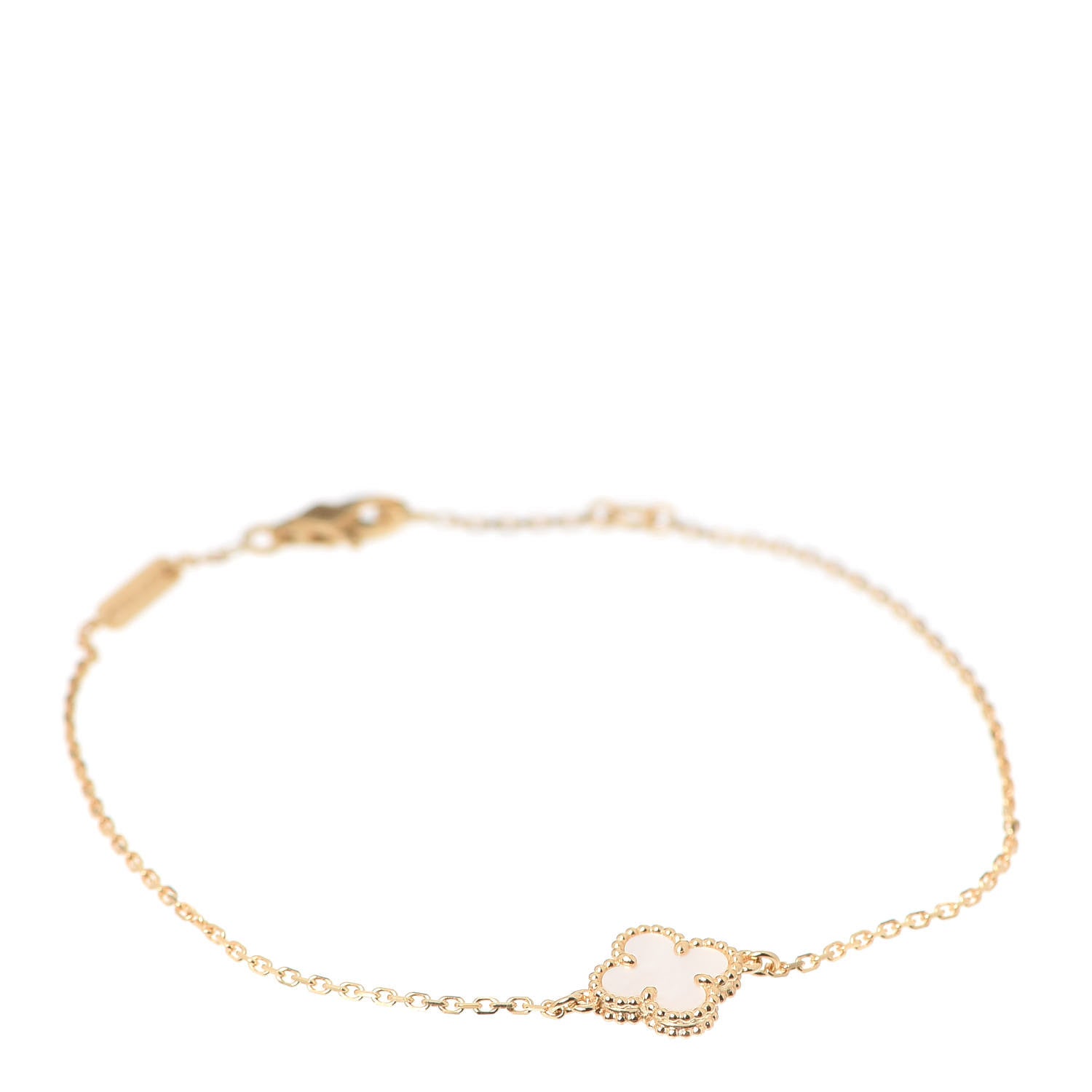 Van Cleef & Arpels 18K Yellow Gold Mother of Pearl Sweet Alhambra Bracelet 1 of 7