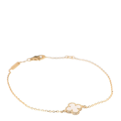 Van Cleef & Arpels 18K Yellow Gold Mother of Pearl Sweet Alhambra Bracelet 1 of 7