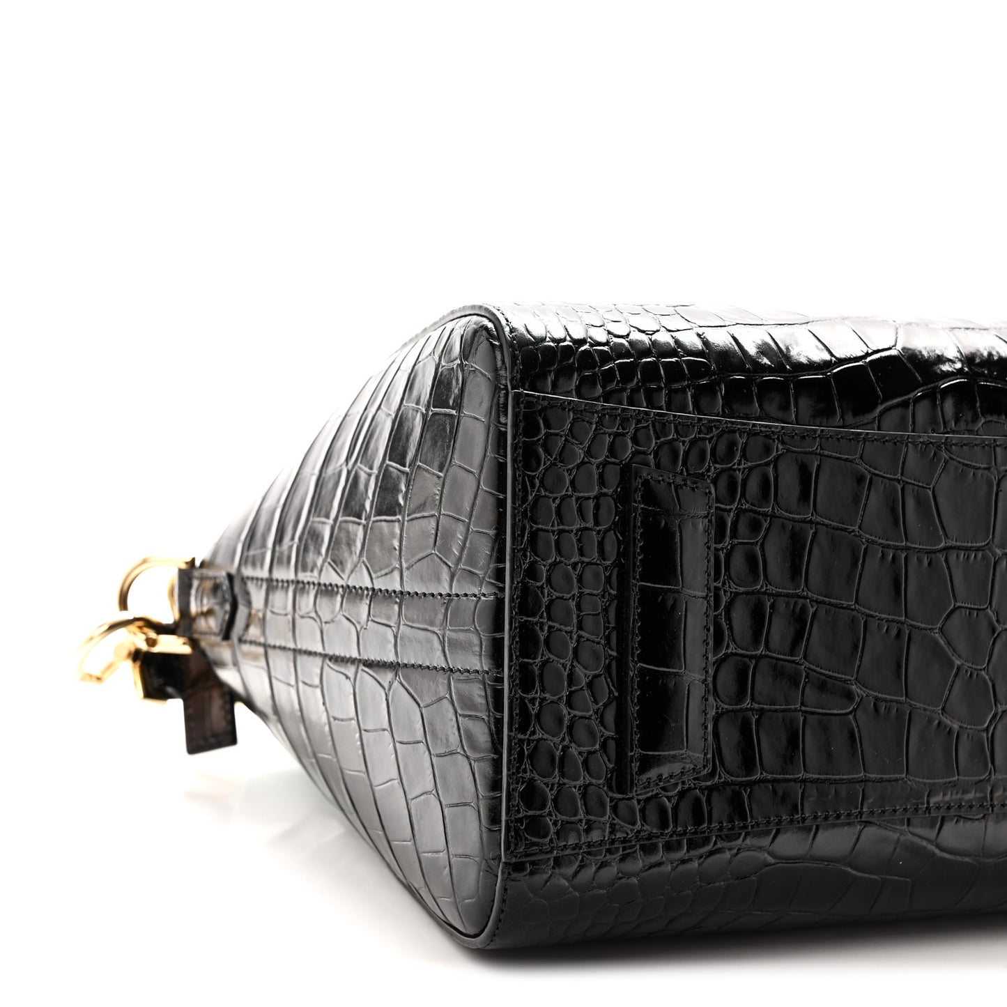 Calfskin Crocodile Embossed Small Antigona Black