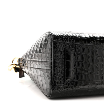 Givenchy Calfskin Crocodile Embossed Small Antigona Black 9 of 10
