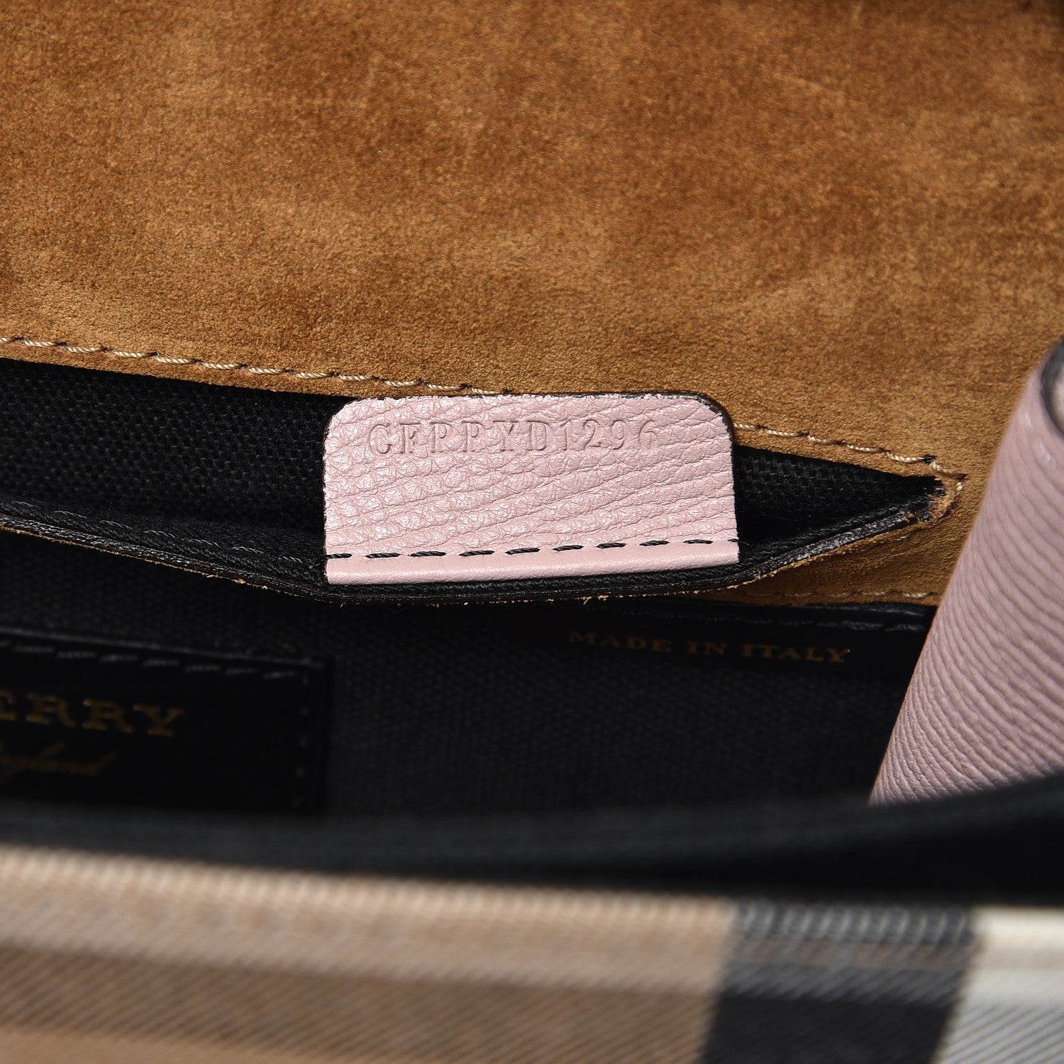Burberry Derby Calfskin House Check Small Macken Crossbody Bag Pale Orchid 8 of 8