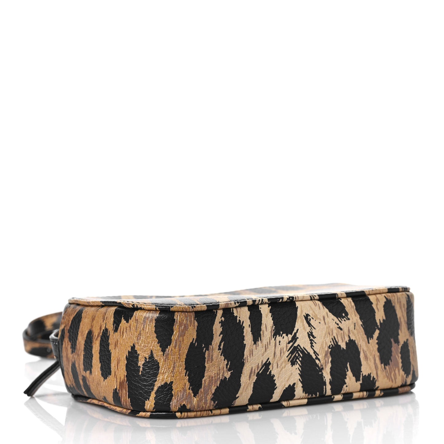 Calfskin Printed Leopard XS Everyday Camera Bag Beige White