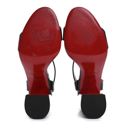 Christian Louboutin Patent Miss Sabina 85 Sandals 38 Black 6 of 9