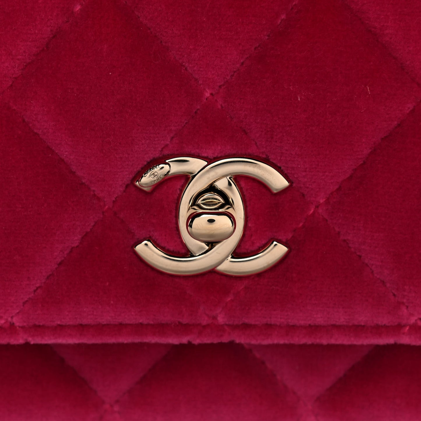 Velvet Quilted Pearl Crush Wallet On Chain WOC Pink