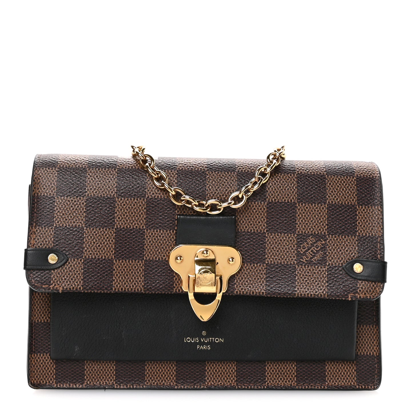 Damier Ebene Vavin Chain Wallet Black