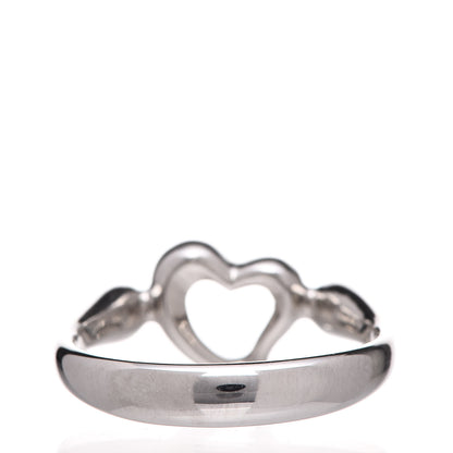 Tiffany Platinum Diamond Elsa Peretti Open Heart Ring 49 4.75 4 of 6