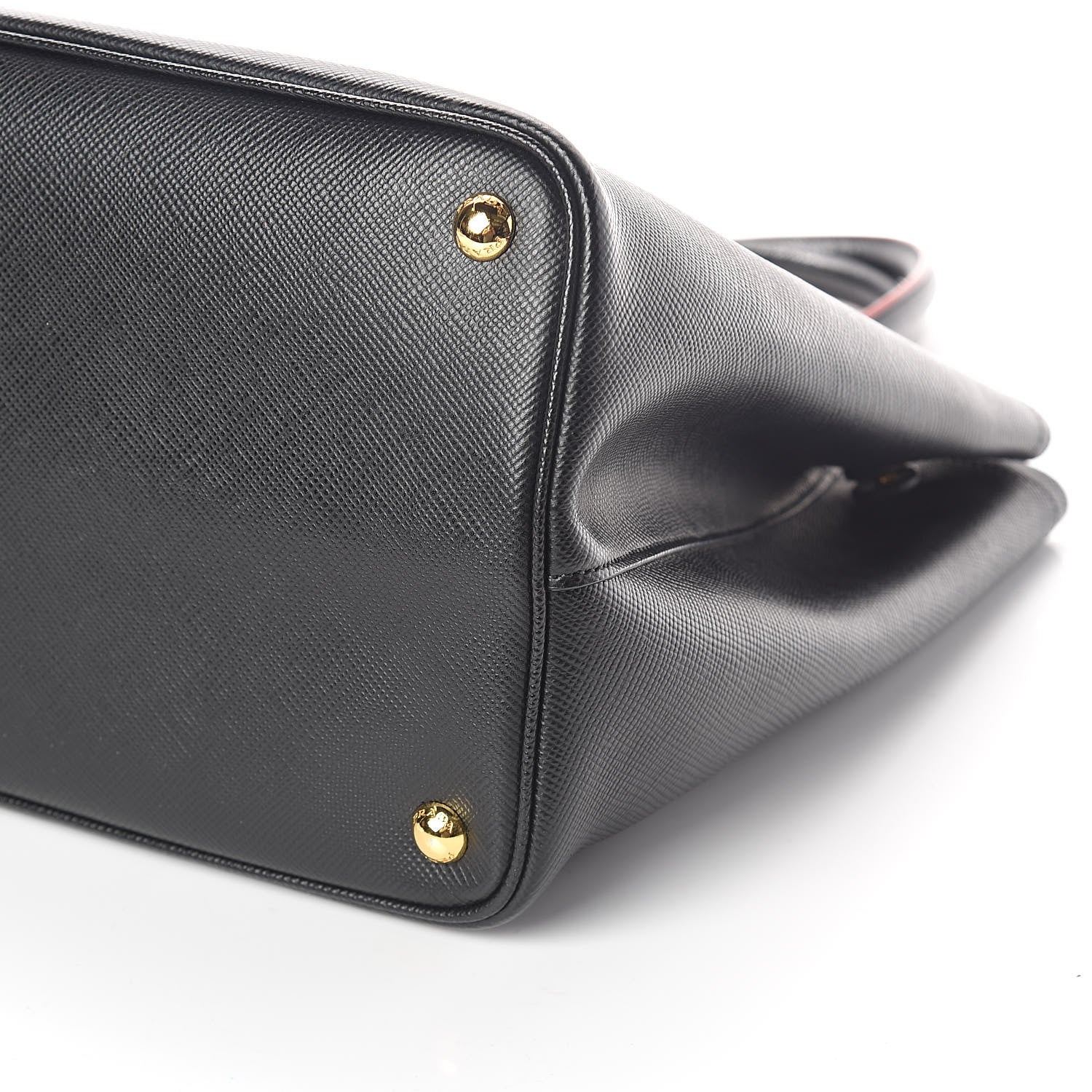 Prada Saffiano Cuir Medium Double Bag Black Fuoco 9 of 9