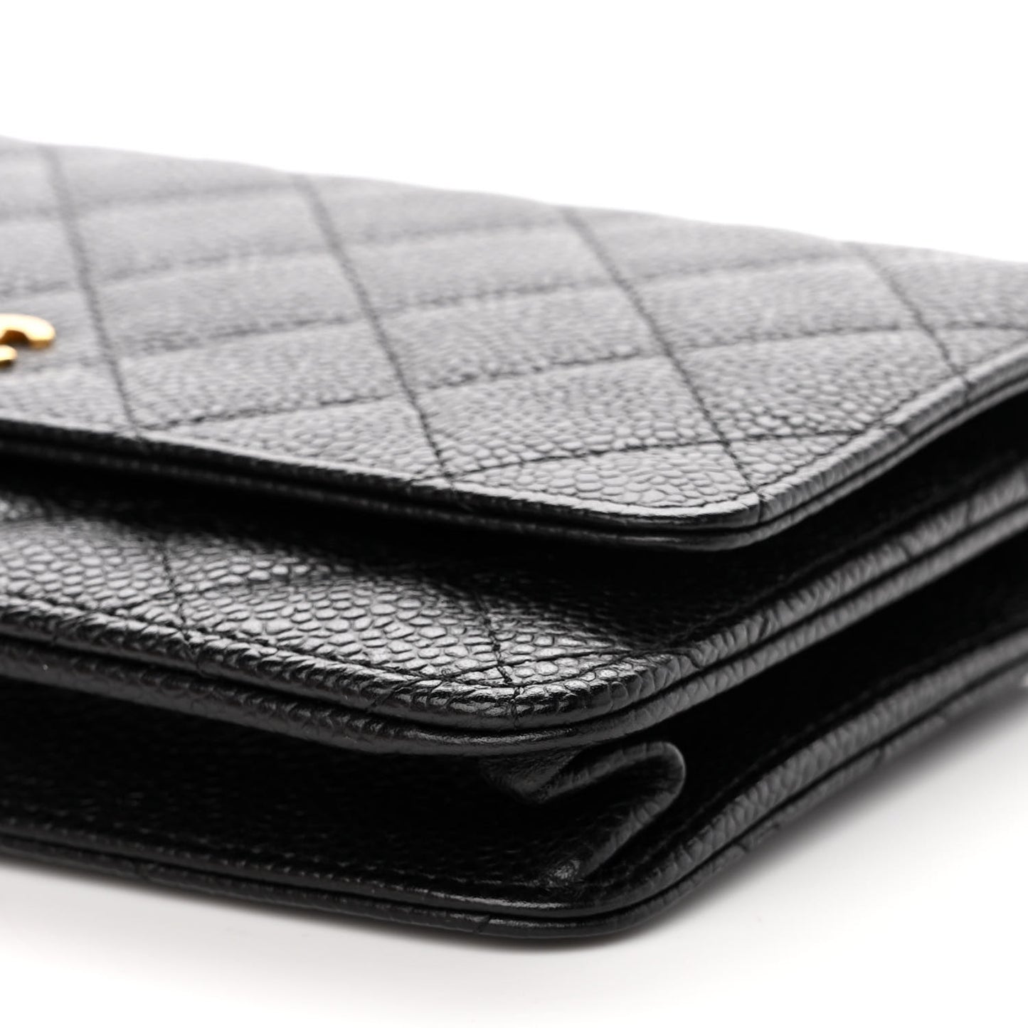 Caviar Quilted Wallet On Chain WOC Black