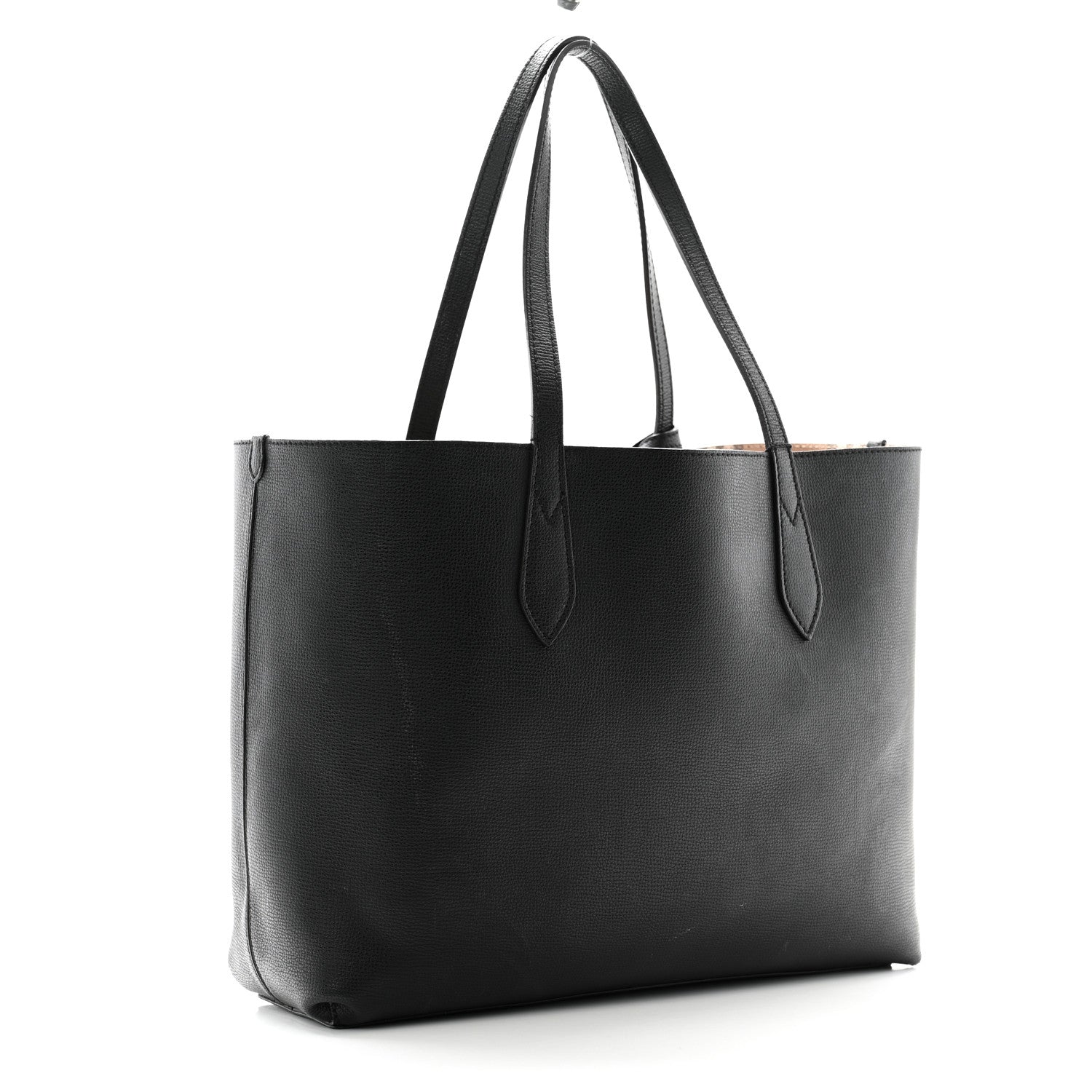 Burberry Grainy Calfskin Haymarket Check Medium Reversible Tote Black 5 of 17