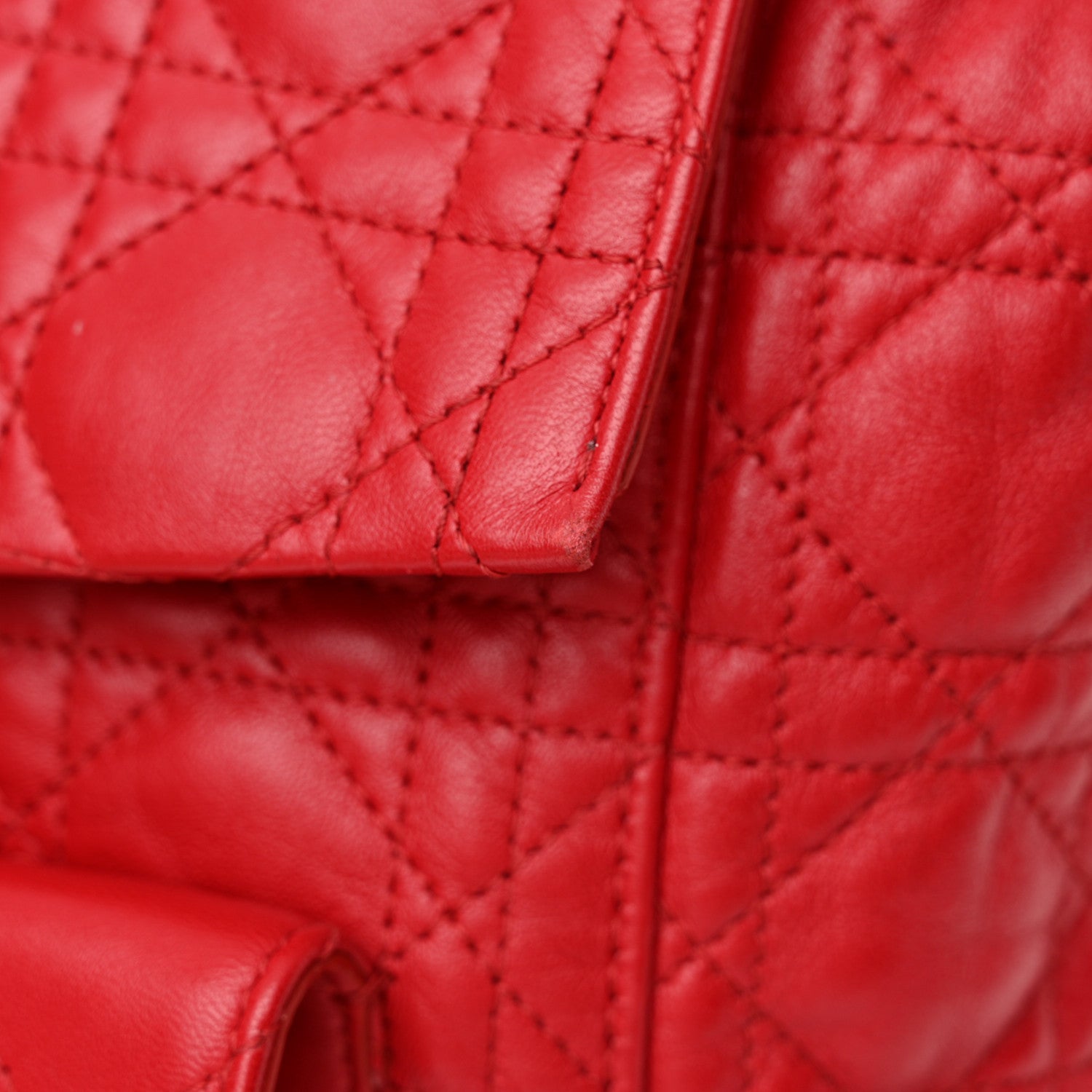 Christian Dior Lambskin Cannage Large Stardust Backpack Red 12 of 13