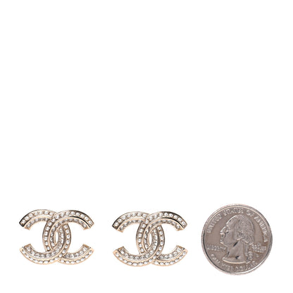 Chanel Crystal Pearl Chain Mania CC Earrings Gold 2 of 5