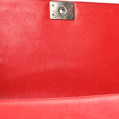 Chanel Calfskin Double Stitch New Medium Boy Flap Red 11 of 16