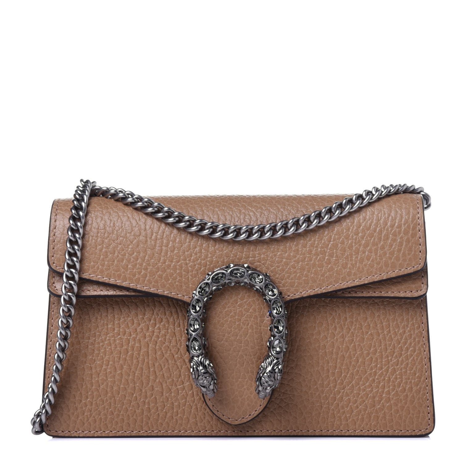 Gucci Dollar Calfskin Crystal Super Mini Dionysus Shoulder Bag Natural Tan Black Diamond 1 of 11