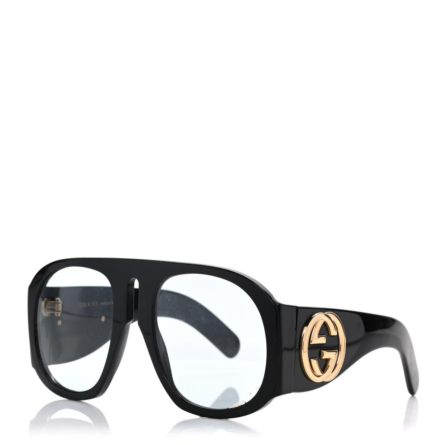 Gucci Oversized Aviator Sunglasses GG0152S Black 1 of 7