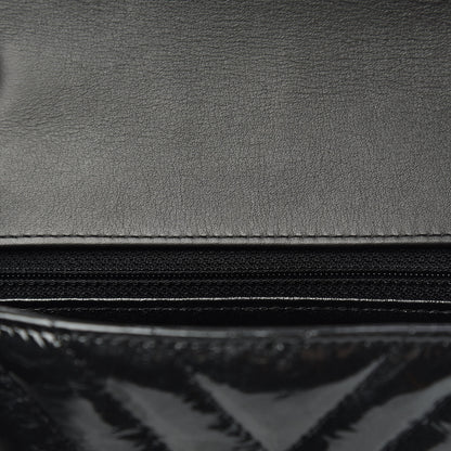 Chanel Patent Metallic Crumpled Calfskin Chevron Quilted Mini Rectangular Flap So Black 11 of 12