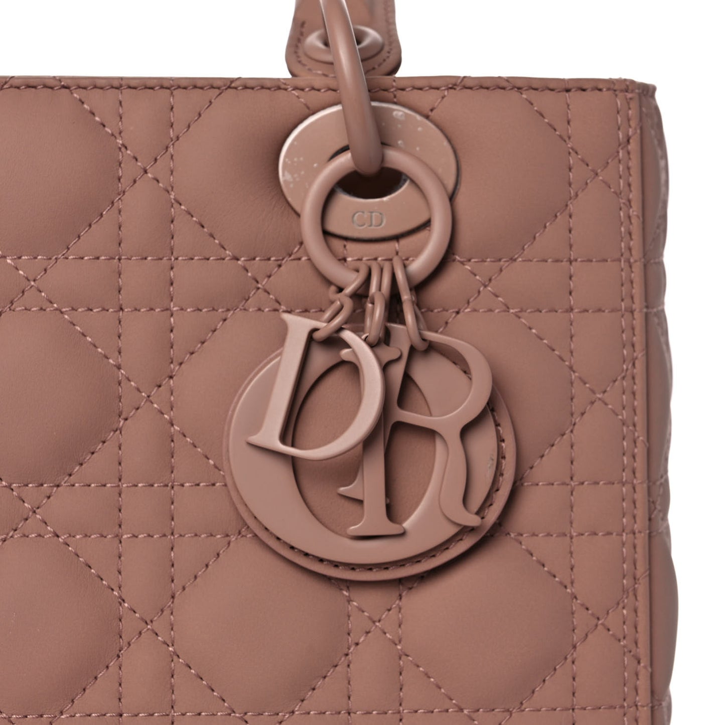 Ultra Matte Calfskin Cannage Medium Lady Dior Beige