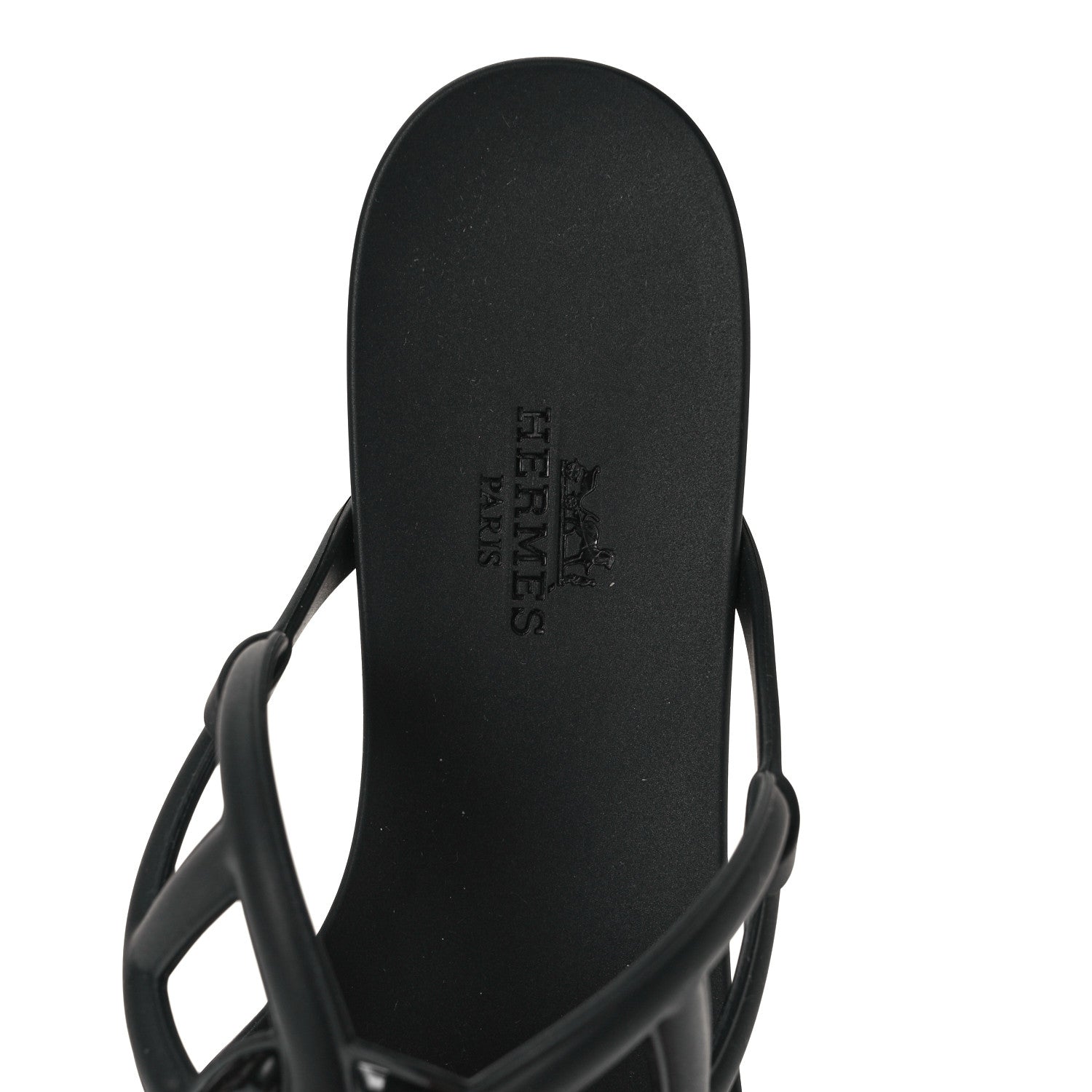 Hermes Rubber Womens Egerie Sandals 36 Black 7 of 8