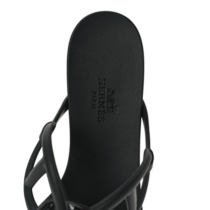 Hermes Rubber Womens Egerie Sandals 36 Black 7 of 8