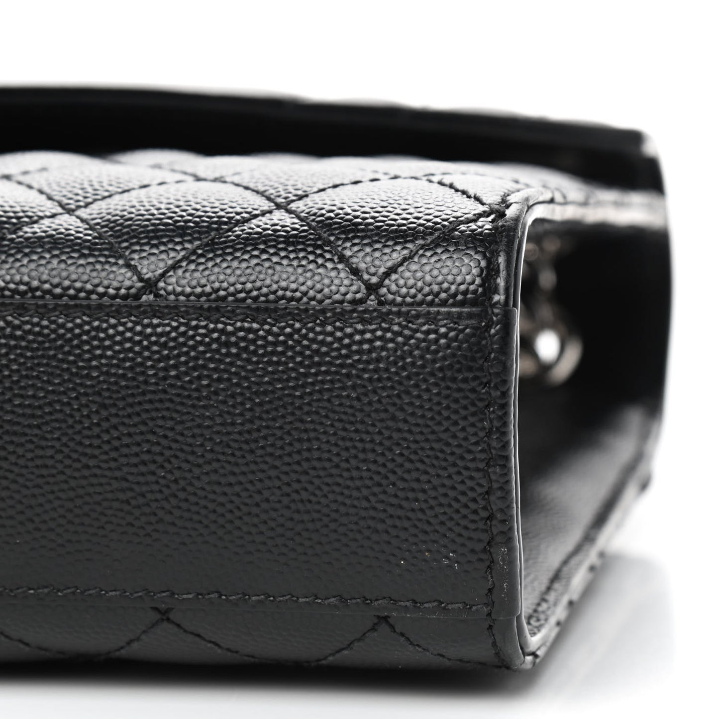 Grain De Poudre Textured Mixed Matelasse Triquilt Medium Monogram Satchel Black