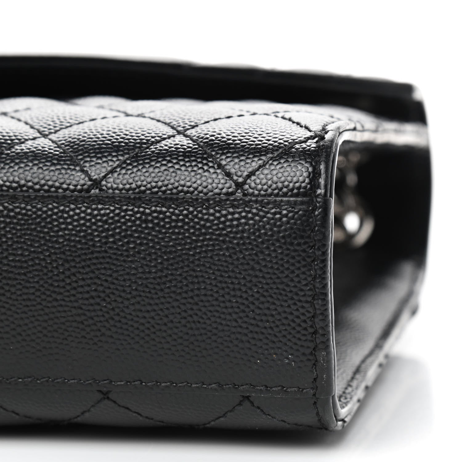 Saint Laurent Grain De Poudre Textured Mixed Matelasse Triquilt Medium Monogram Satchel Black 7 of 9