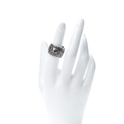 Gucci Sterling Silver Wide Feline Band Ring 54 6.75 2 of 5