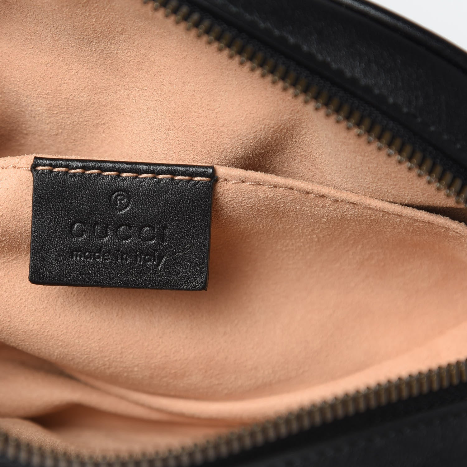 Gucci Calfskin Matelasse GG Marmont Belt Bag 85 34 Black 6 of 10