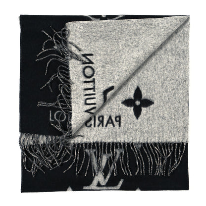 Louis Vuitton Cashmere Monogram Reykjavik Scarf Black 3 of 4