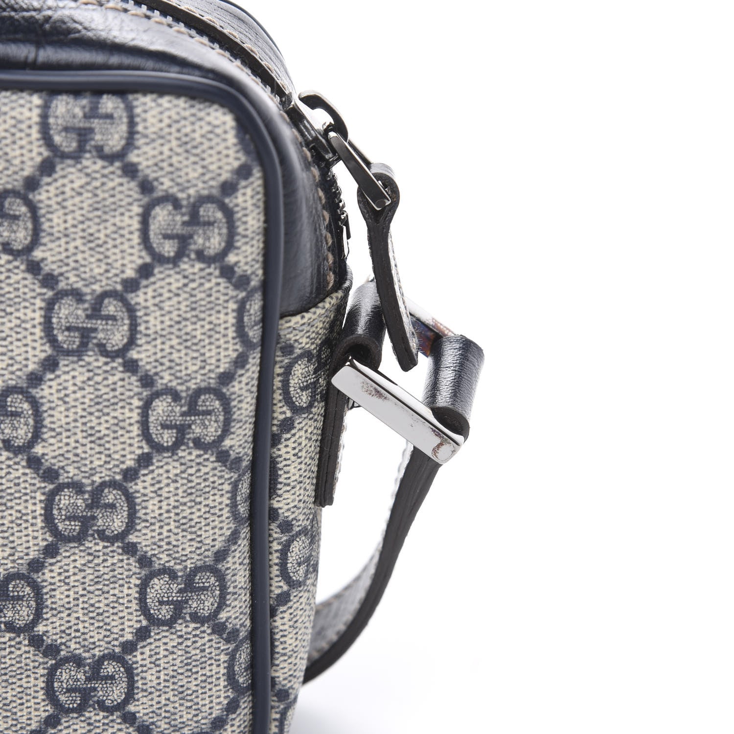 Gucci GG Supreme Monogram Web Small Shoulder Bag Navy 10 of 12