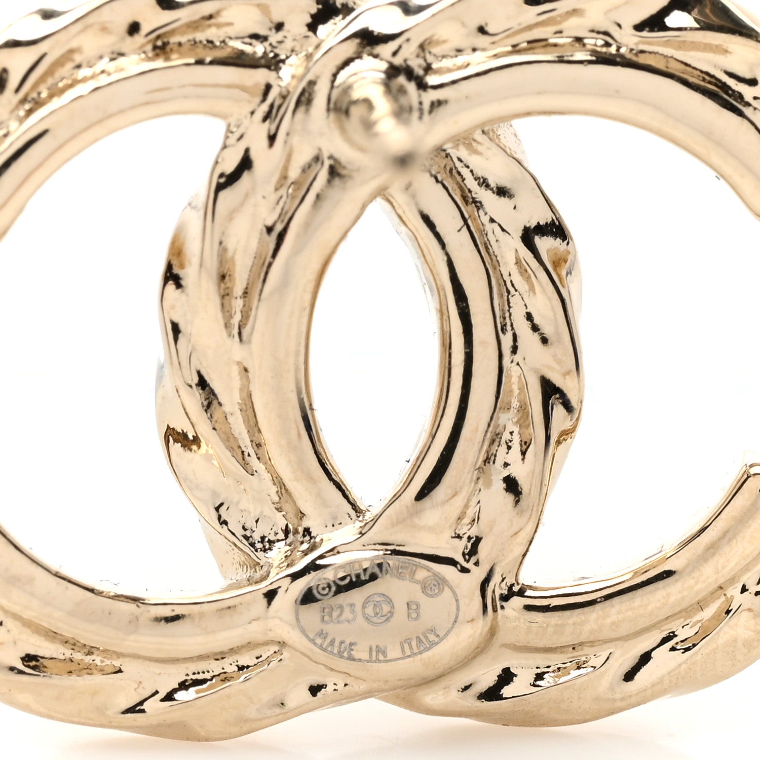 Chanel Crystal CC Earrings Gold 4 of 4