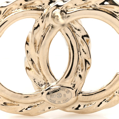 Chanel Crystal CC Earrings Gold 4 of 4