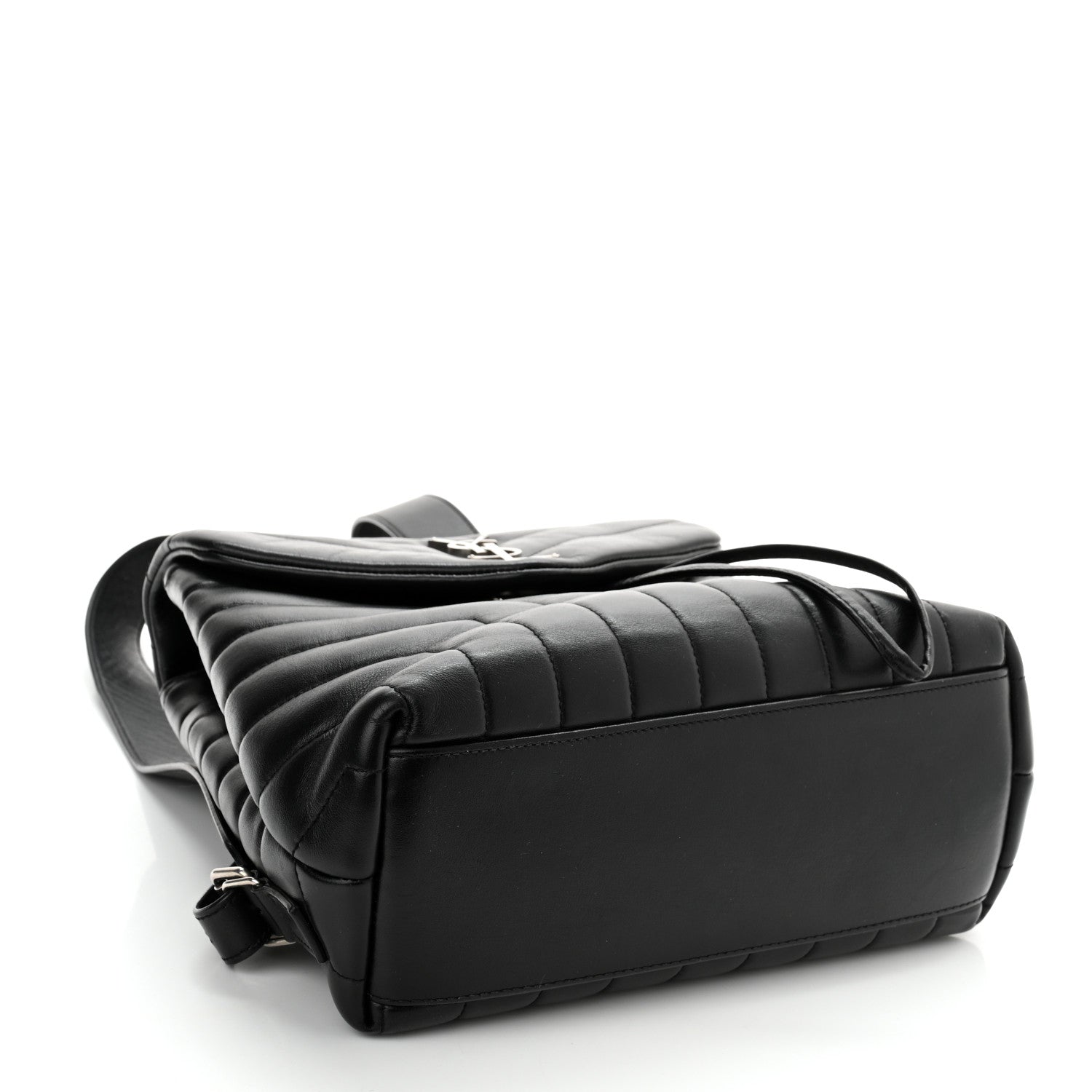 Saint Laurent Calfskin Y Quilted Monogram Small Loulou Backpack Black 4 of 11