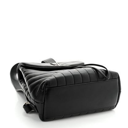 Saint Laurent Calfskin Y Quilted Monogram Small Loulou Backpack Black 4 of 11