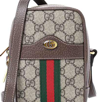 Gucci GG Supreme Monogram Web Mini Ophidia Double Zip Crossbody Bag Beige New Acero 8 of 10