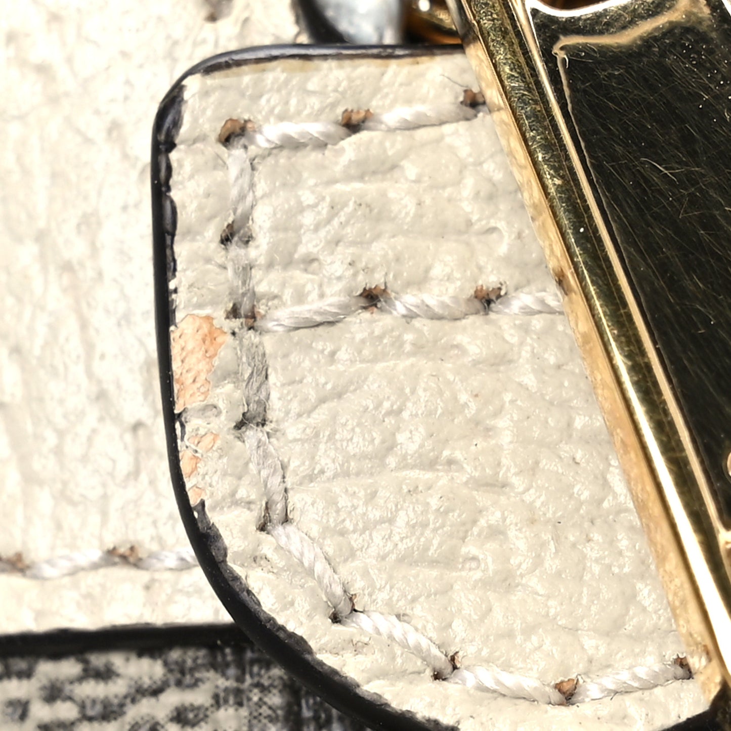 GG Supreme Monogram Textured Calfskin Web Mini Ophidia Shoulder Bag Beige Ebony Mystic White