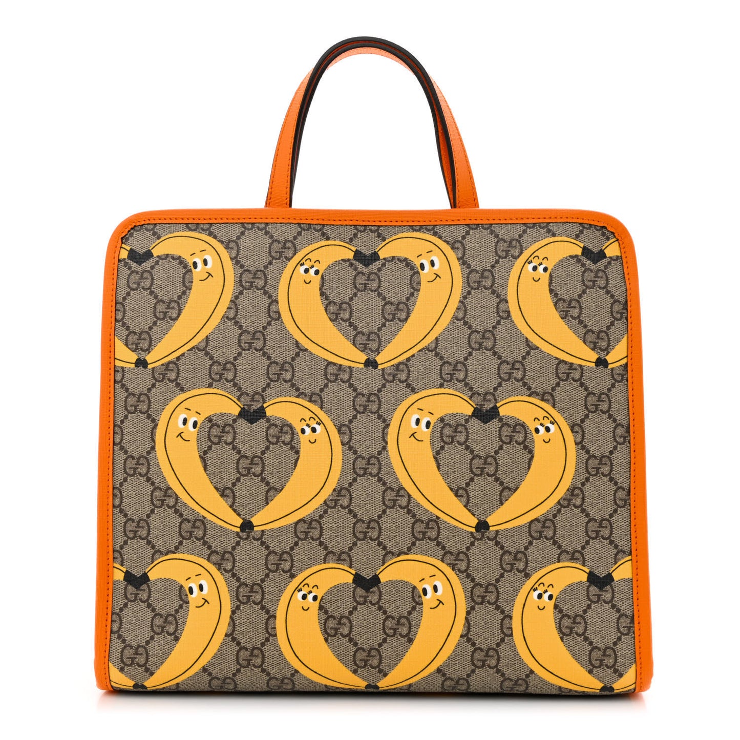 GG Supreme Monogram Banana Childrens Tote Beige Ebony Multicolor Carrot Orange