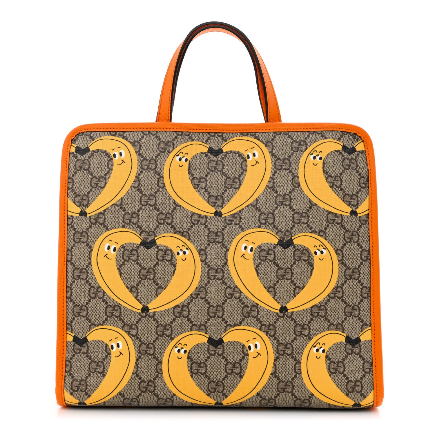Gucci GG Supreme Monogram Banana Childrens Tote Beige Ebony Multicolor Carrot Orange 1 of 10