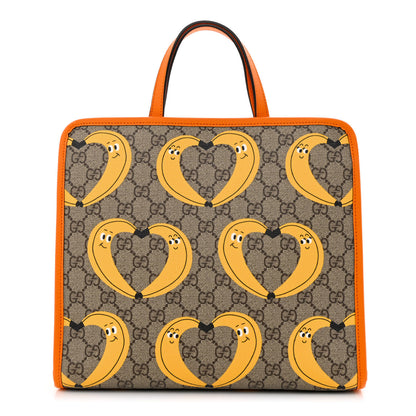 Gucci GG Supreme Monogram Banana Childrens Tote Beige Ebony Multicolor Carrot Orange 1 of 10